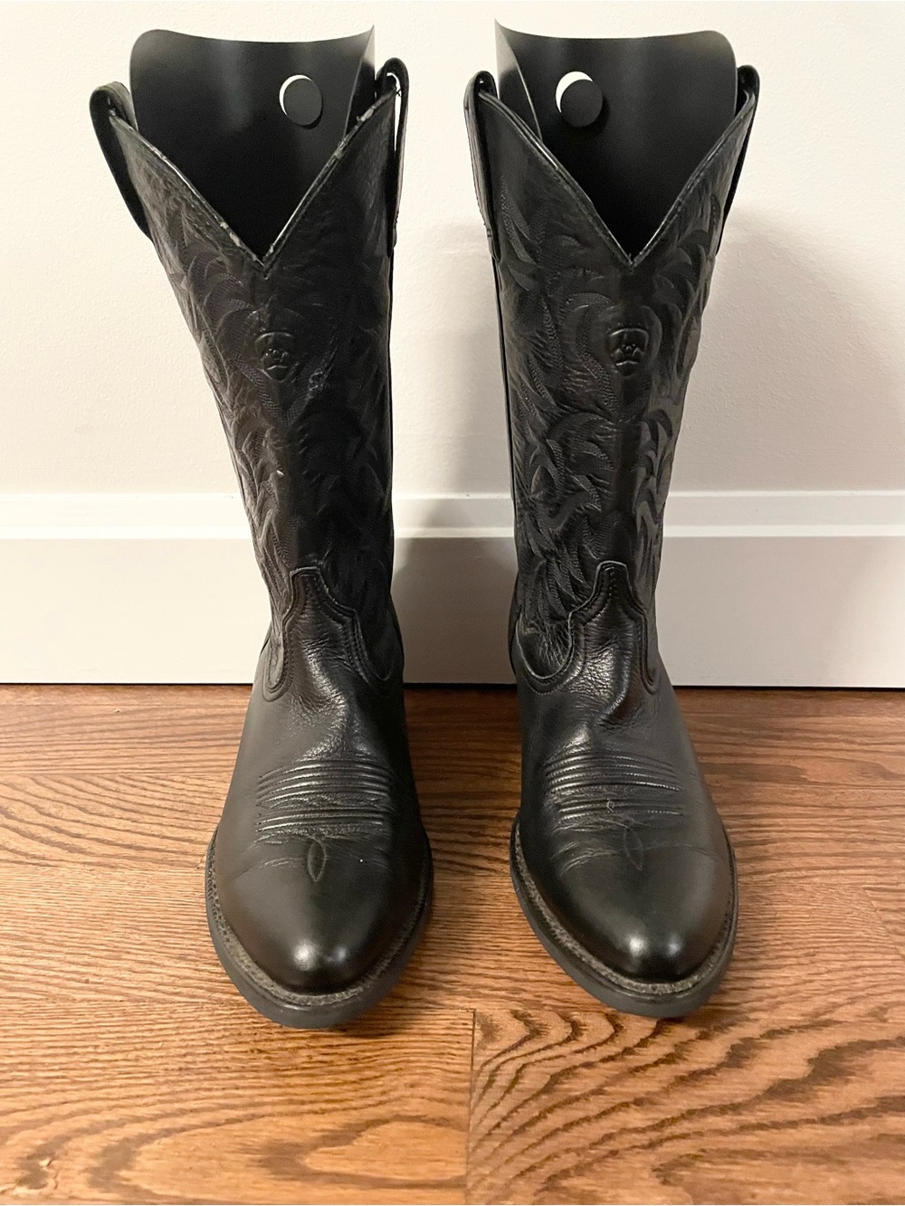 Ariat men’s heritage R toe western cowboy boot leather black deertan size 8